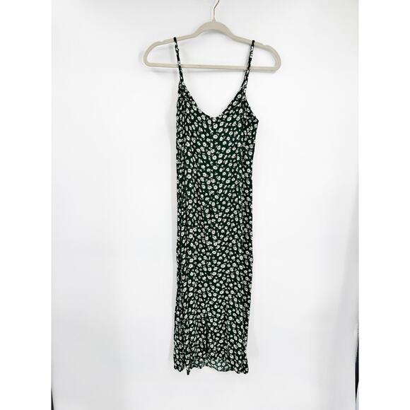 Reformation Crimini Cilantro Green Floral Sleeveless V-Neck Slip Midi Dress 6 - Picture 4 of 7